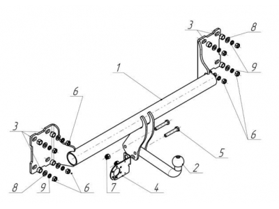 Фаркоп Avtos для BMW X5 2006-2013